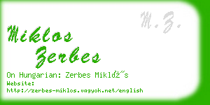 miklos zerbes business card